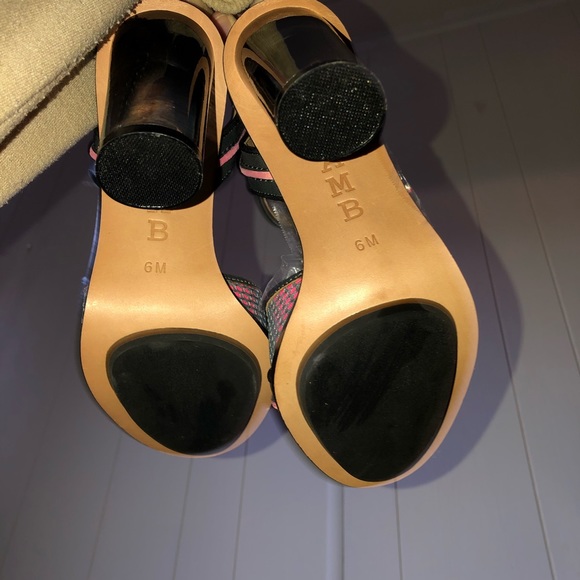 LAMB Navy & Pink Mesh Heels - Picture 6 of 7